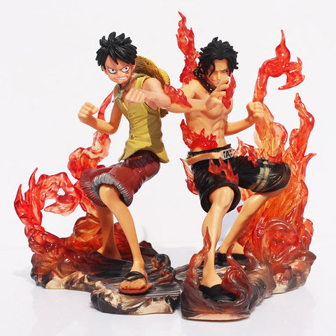 Lot de 2 Figurine one piece : Portgas D Ace et Monkey D Luffy