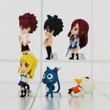 lot de 6 figurines  Fairy Tail : Natsu /Grey/Erza/Lucie/Happy/Gemini